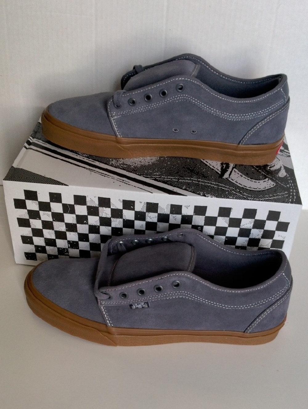 Vans Men’s Gray Suede Chukka Low Sneakers with Gum Sole